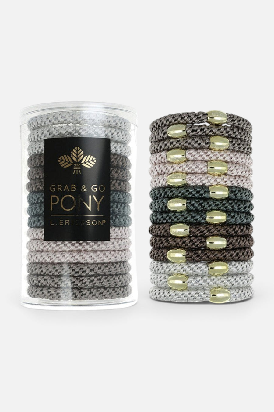 France Luxe Grab & Go Pony Tube, 15 Hair Ties in Spa Day – front view