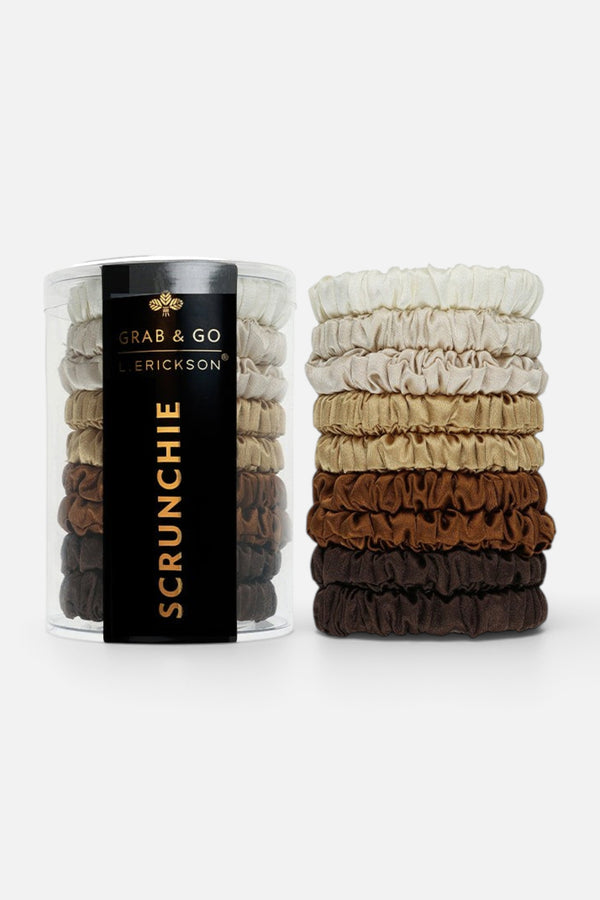 France Luxe Grab & Go Scrunchie Tube in Fawn