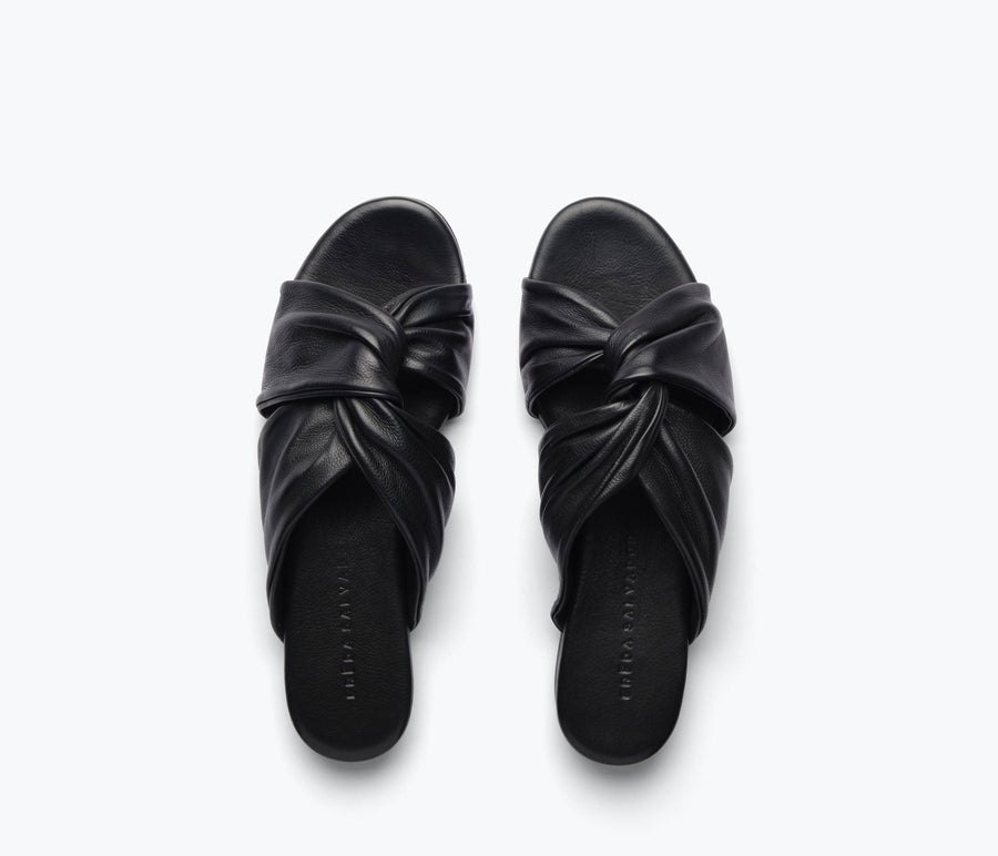 Freda Salvador Carlota Twist Sandals in Black – side view