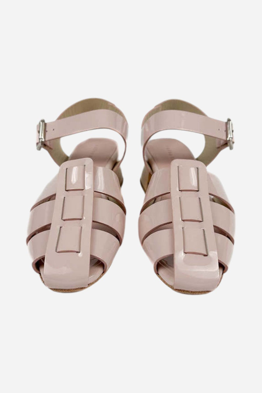 Freda Salvador Hattie Fisherman Mid-heel Sandals in Ballet Pink – back view