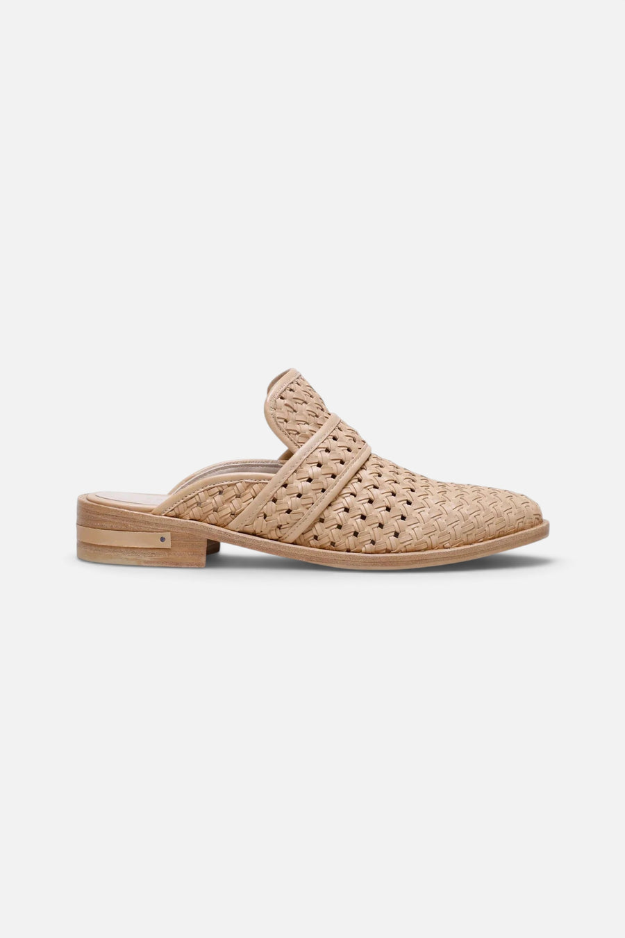 Freda Salvador Keen Mule in Nude Woven Calf – front view