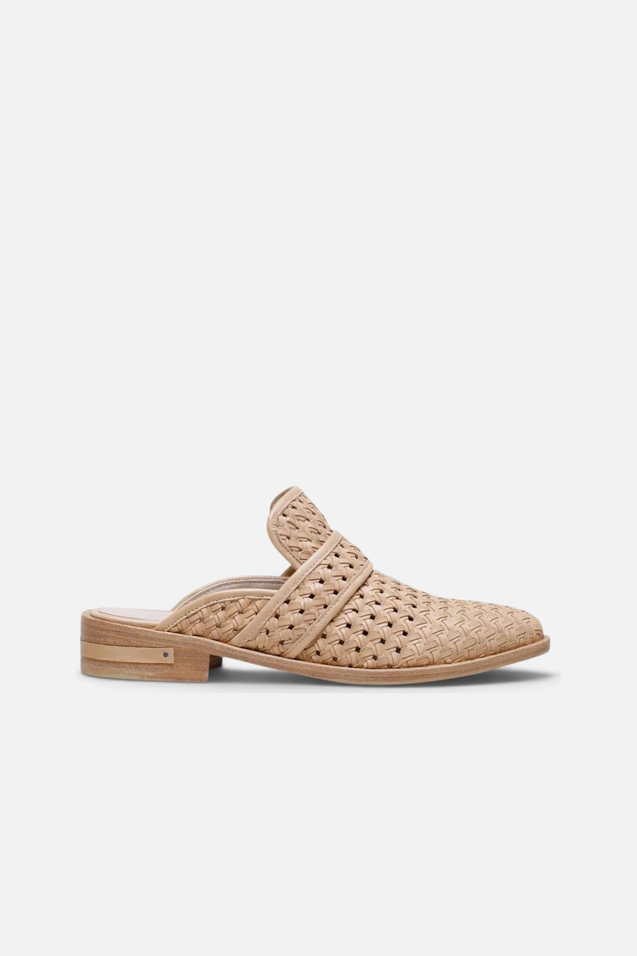 Freda Salvador Keen Mule in Nude Woven Calf – side view