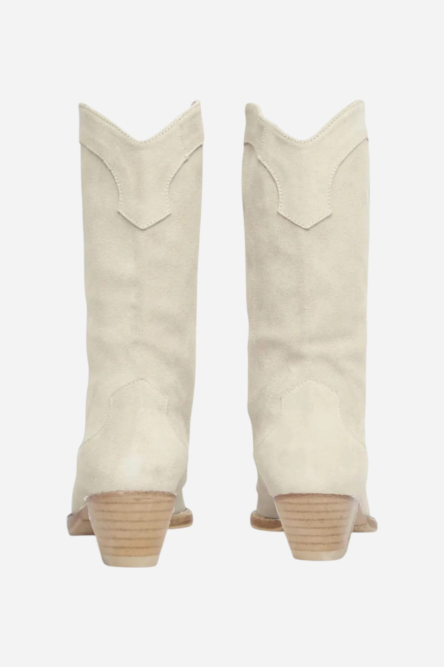 Freda Salvador Loretta Western Mid Boots in Bone Suede – back view