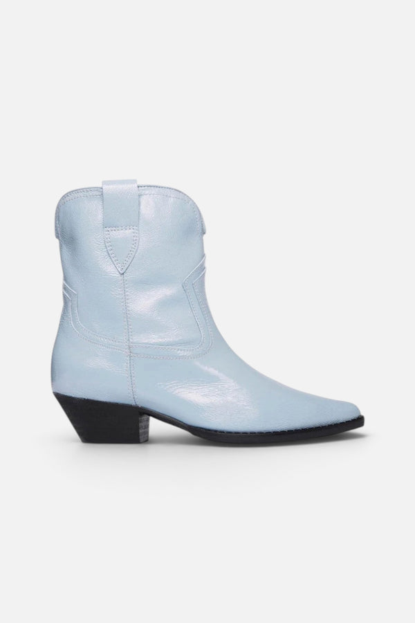 Freda Salvador Mazzy Western Ankle Boots in Sky Blue