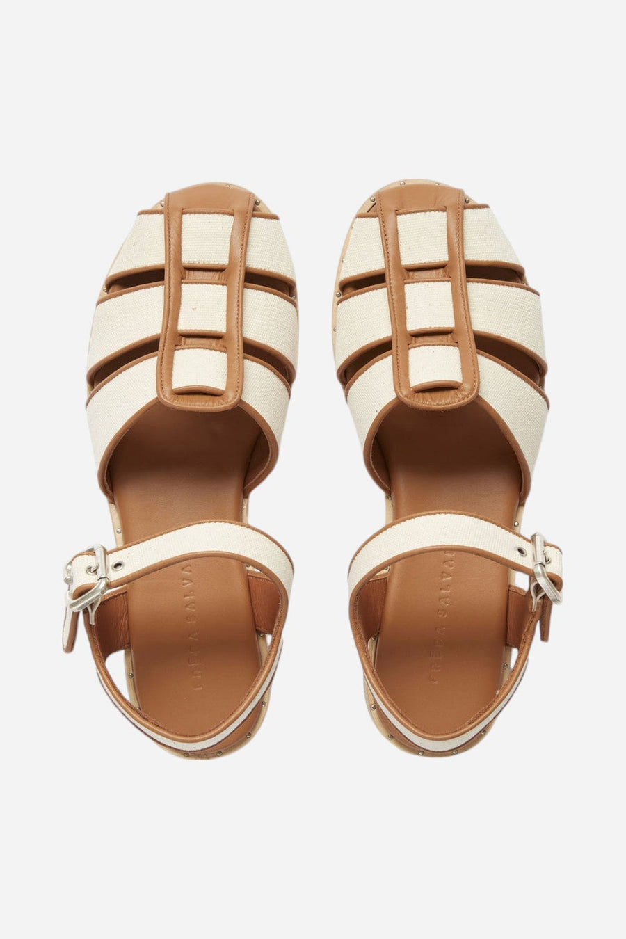 Freda Salvador Sera Fisherman Sandals in Ivory Canvas – side view