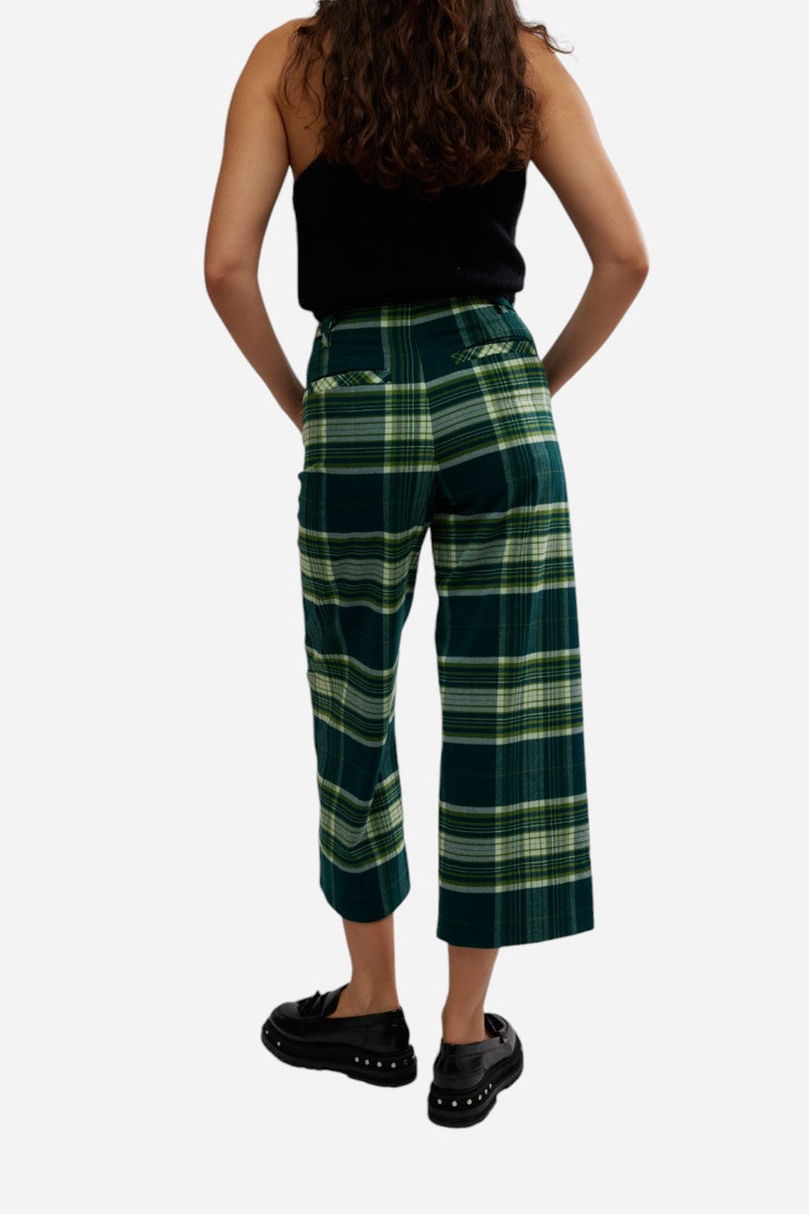 Free People Acadia Trouser in Green Combo – detail