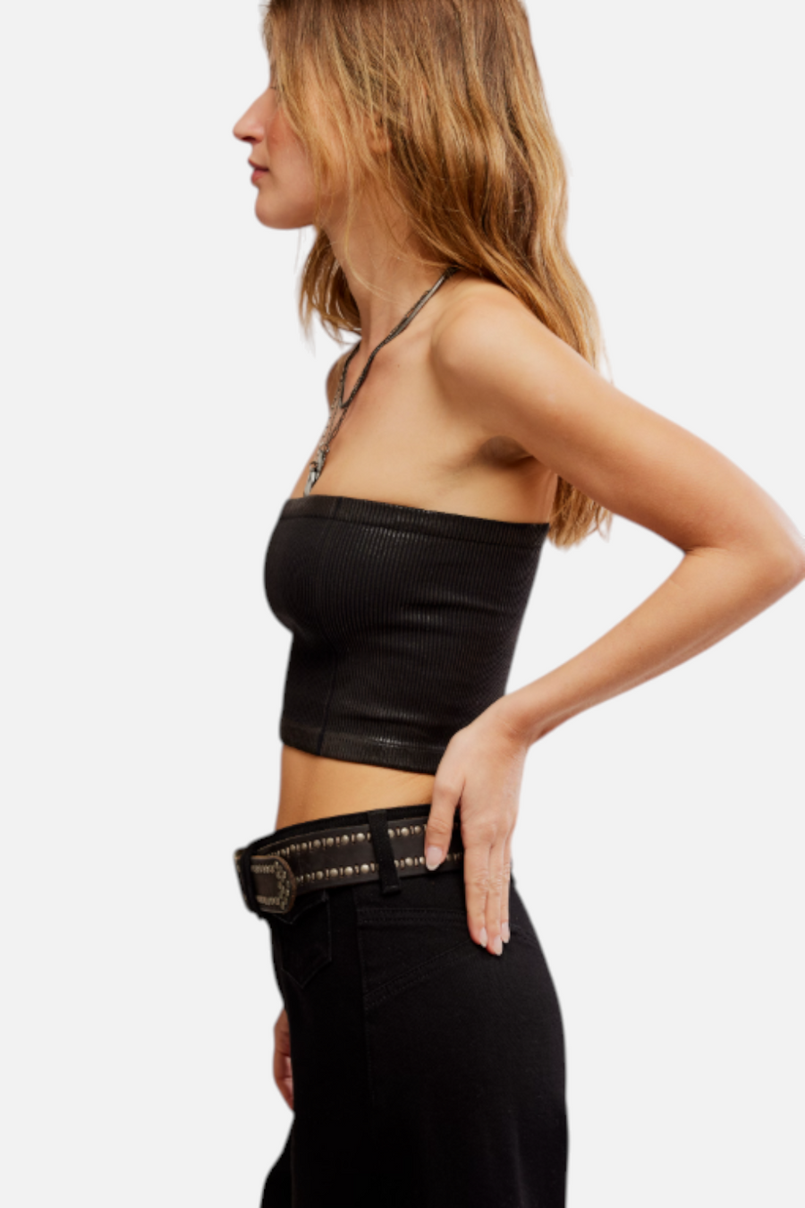 Free People Amelia Foil Bandeau in Black – back view