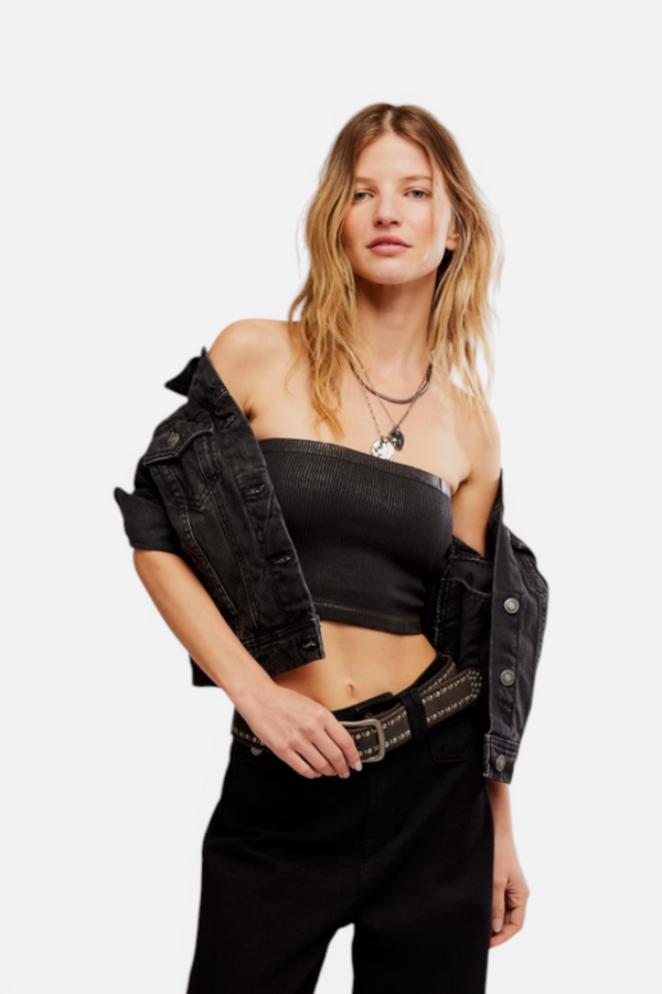 Free People Amelia Foil Bandeau in Black