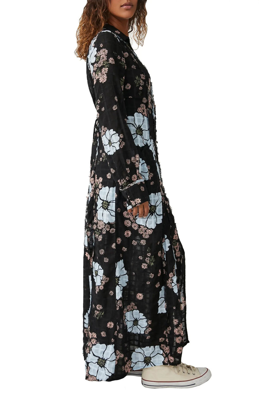 Free People Back At It Maxi Dress in Black Combo – detail