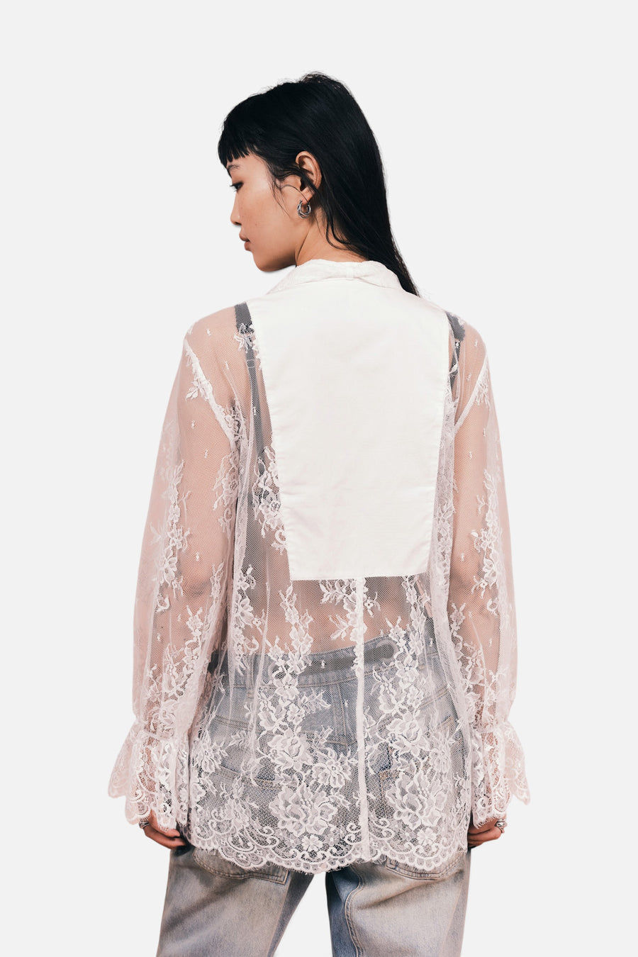 Free People Bali Ophelia Tuxedo Top in Snowbell – back view