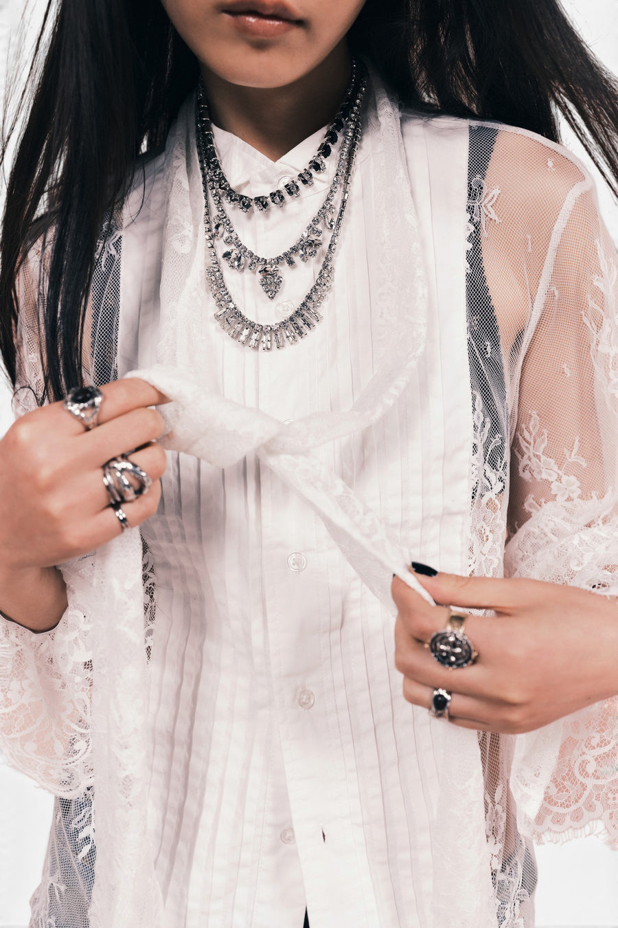Free People Bali Ophelia Tuxedo Top in Snowbell – detail