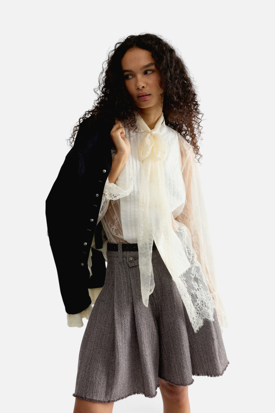 Free People Bali Ophelia Tuxedo Top in Snowbell – front view