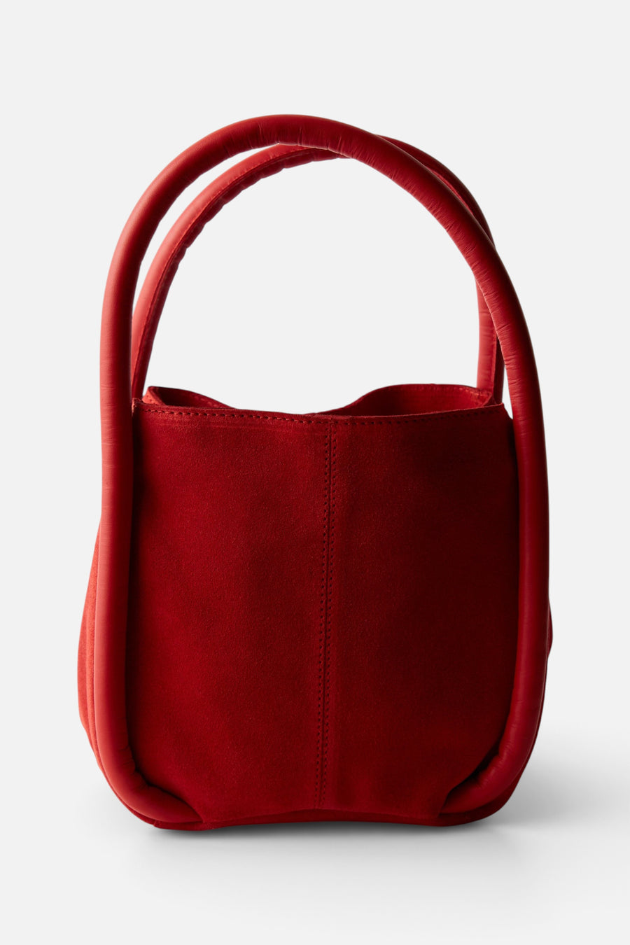 Free People Barlow Suede Bucket Bag in Goji – back view