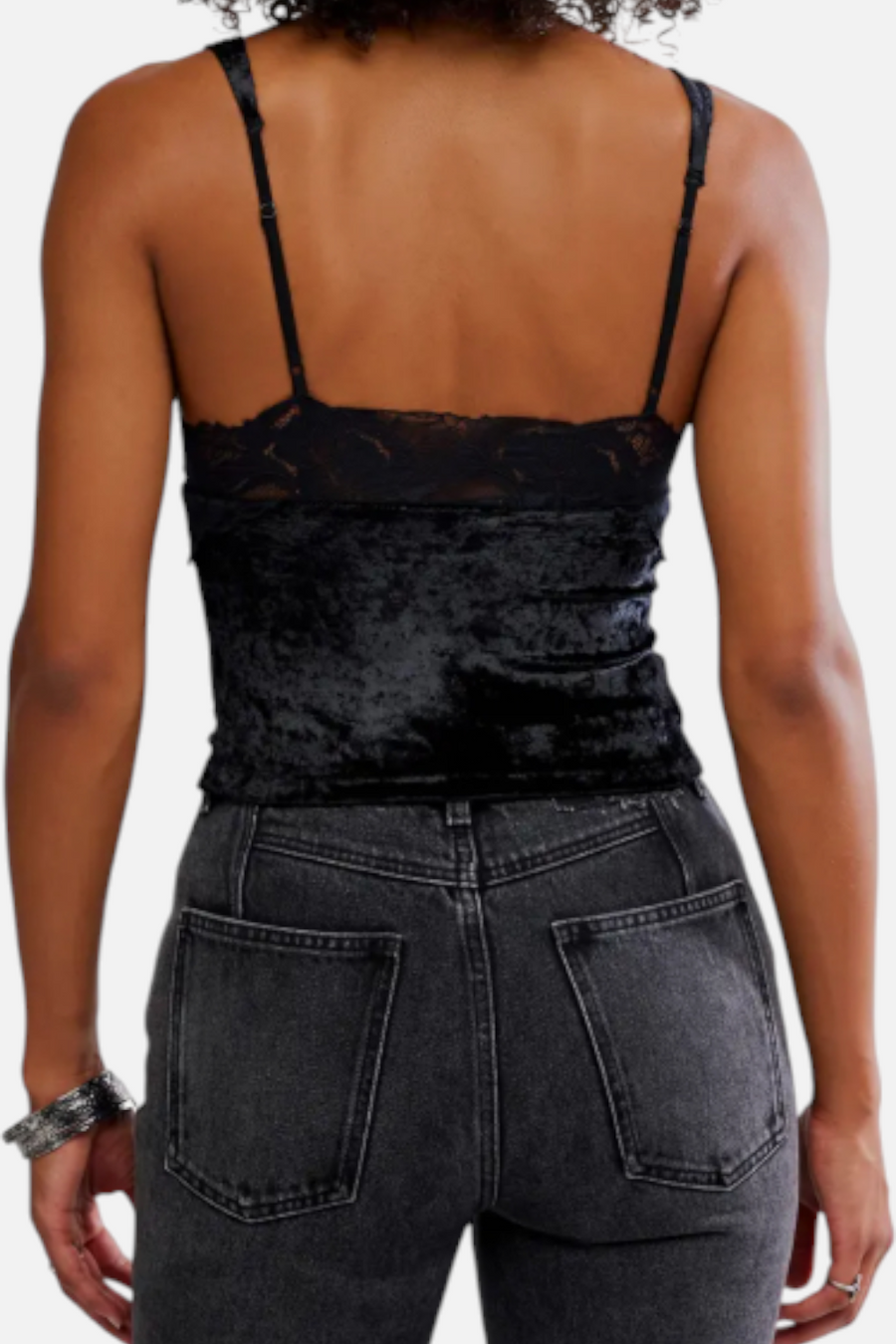 Free People Bed of Roses Cami in Black – back view