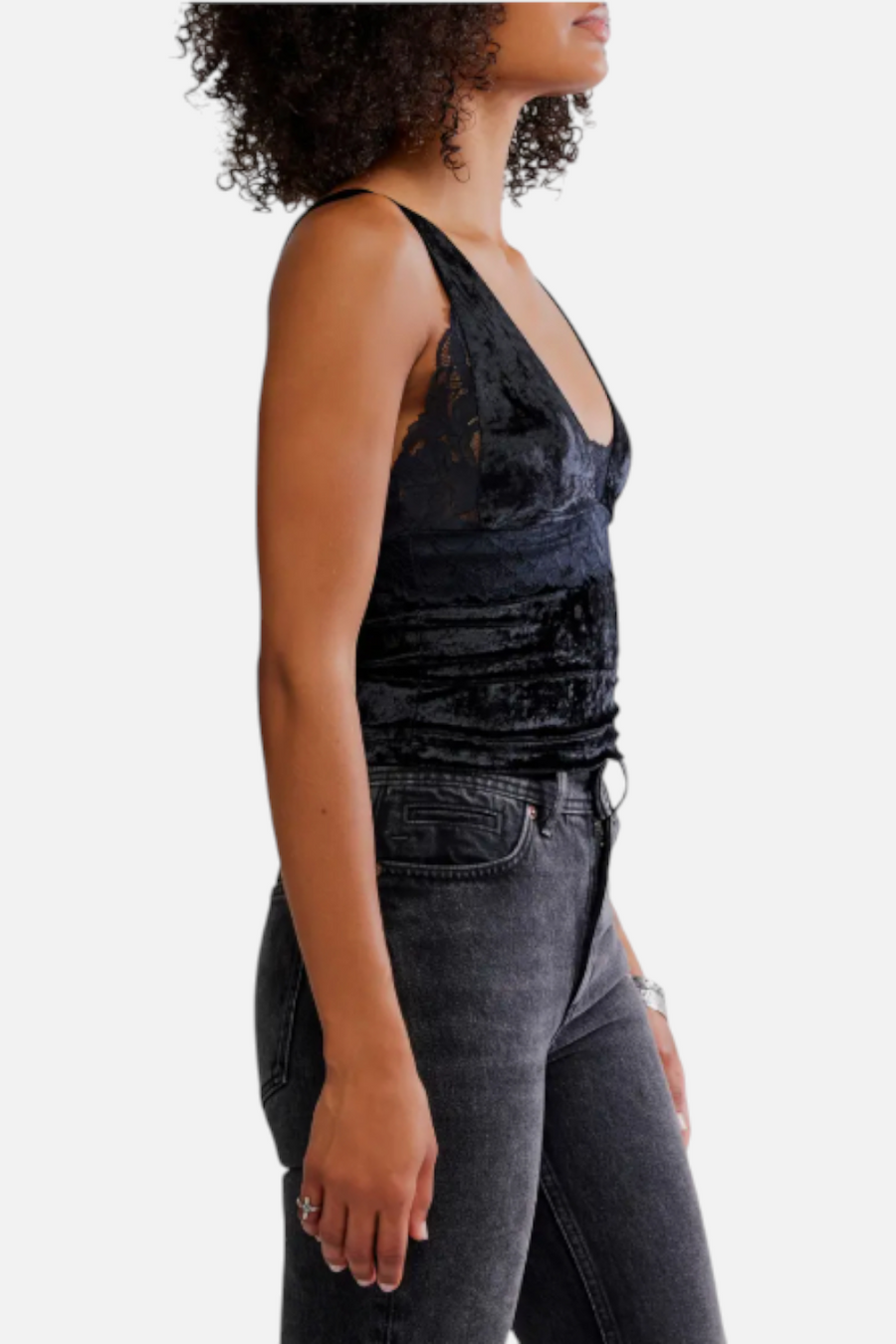 Free People Bed of Roses Cami in Black – side view
