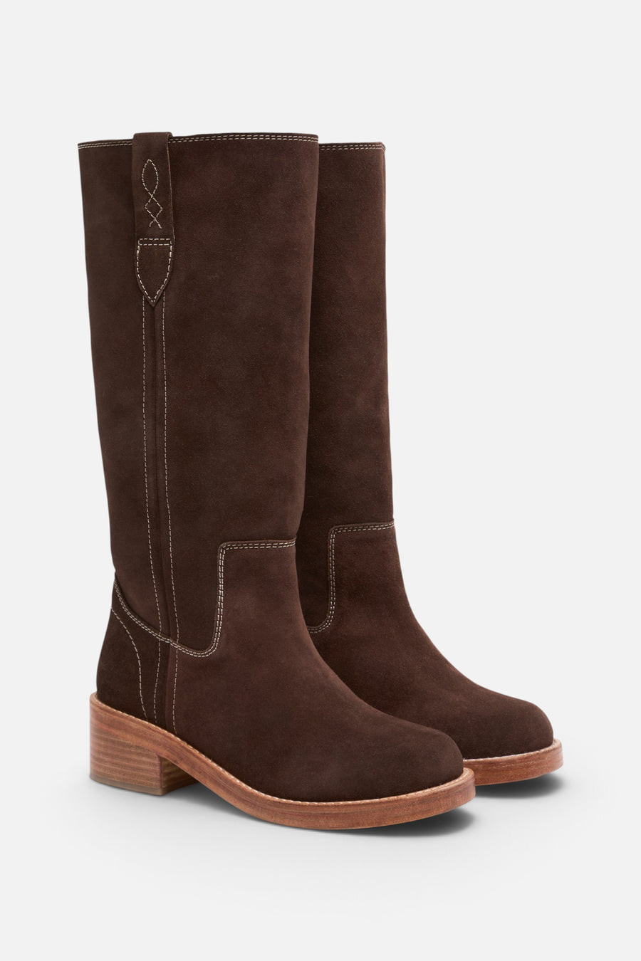 Free People Blaze Pull-On Boots in Weathered Mink Suede – alternate