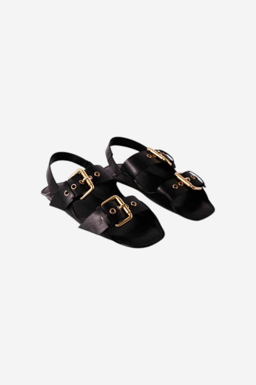 Free People Blossom Buckle Sandal in Black Leather – alternate