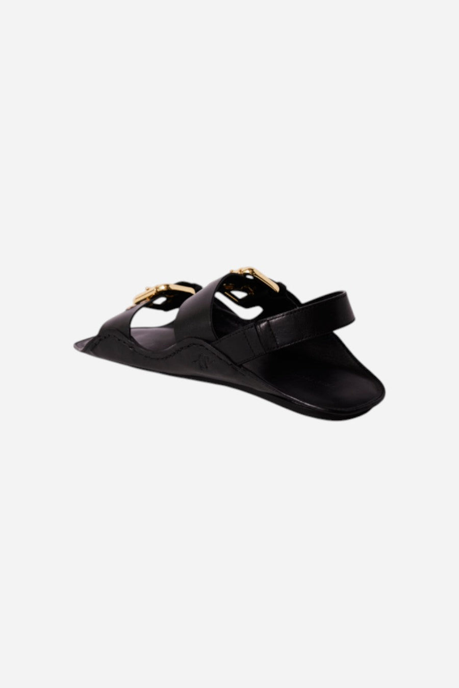Free People Blossom Buckle Sandal in Black Leather – side view