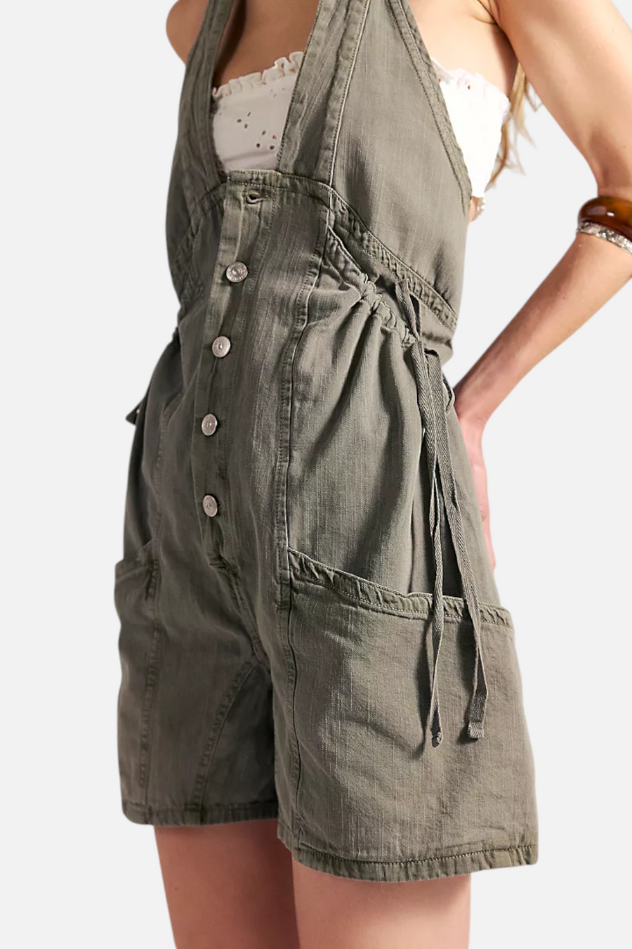 Free People Bonaza One-Piece Shortalls in Laurel Canyon – back view