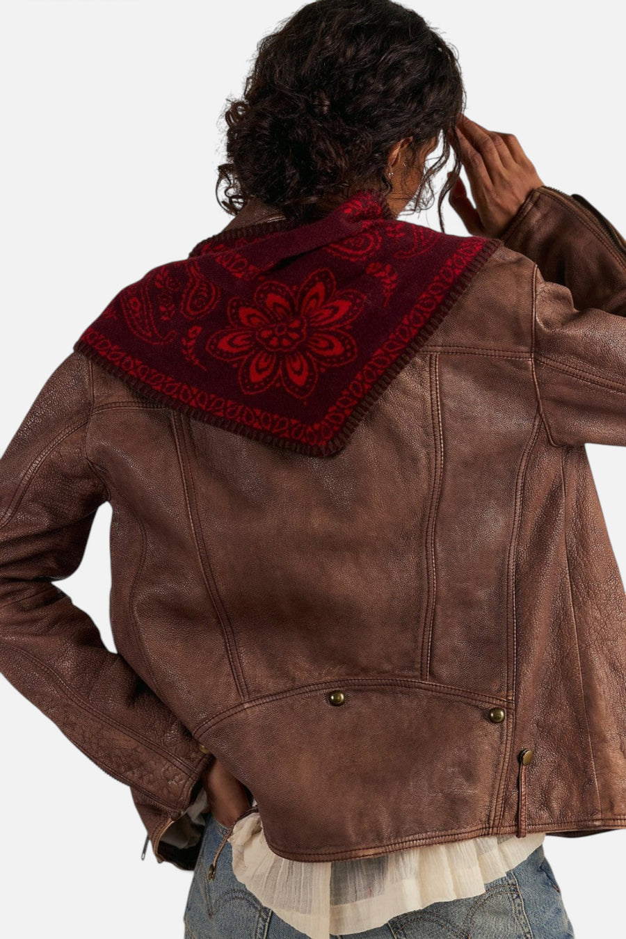 Free People Carmen Triangle Scarf in Wine – detail
