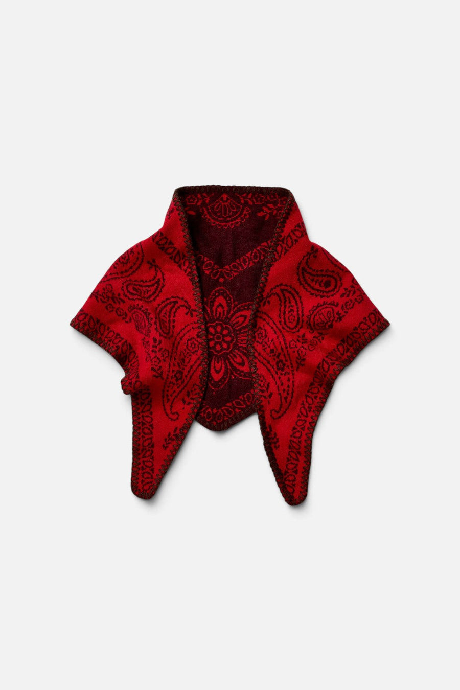 Free People Carmen Triangle Scarf in Wine – flat lay