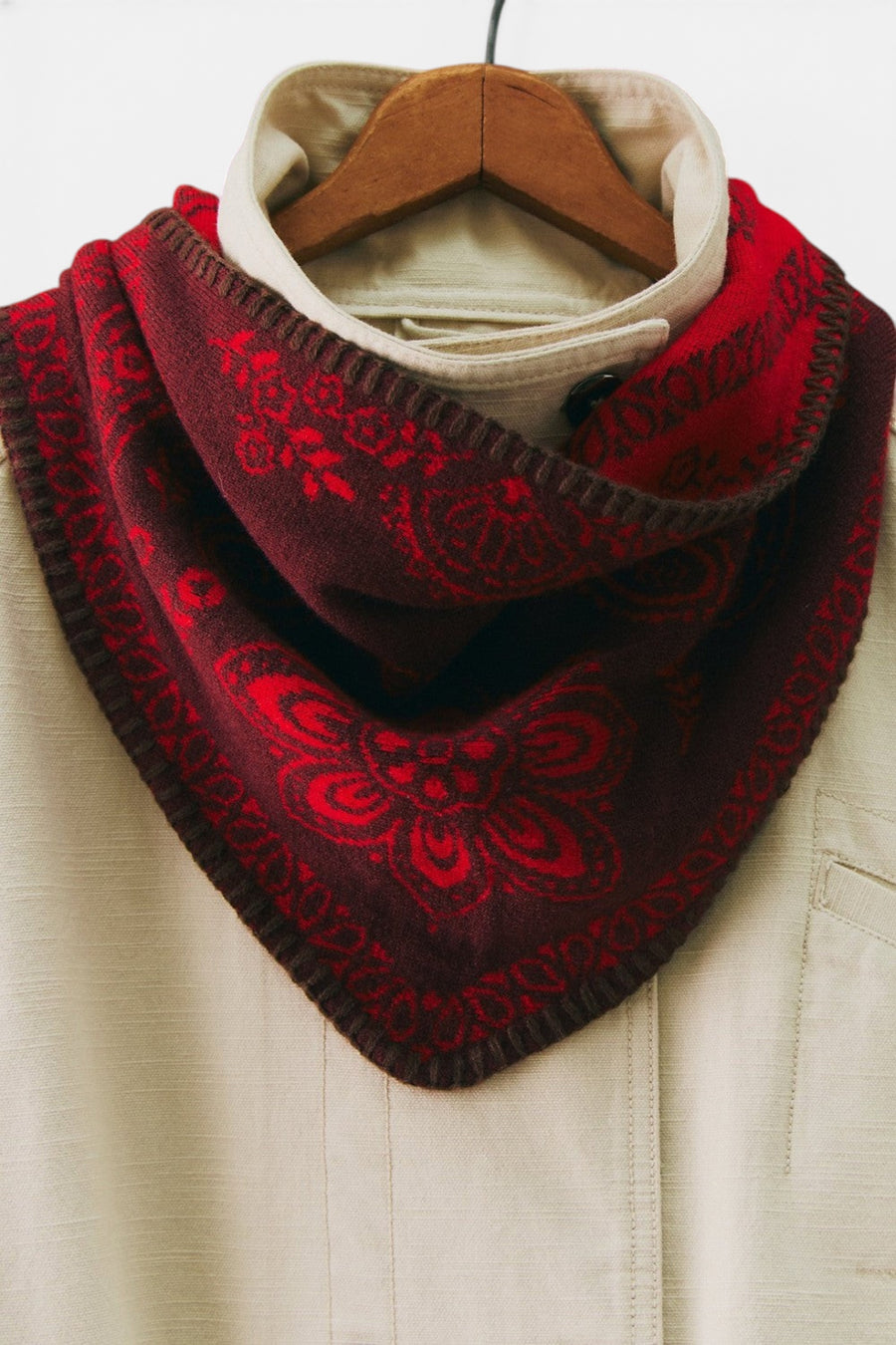 Free People Carmen Triangle Scarf in Wine – side view