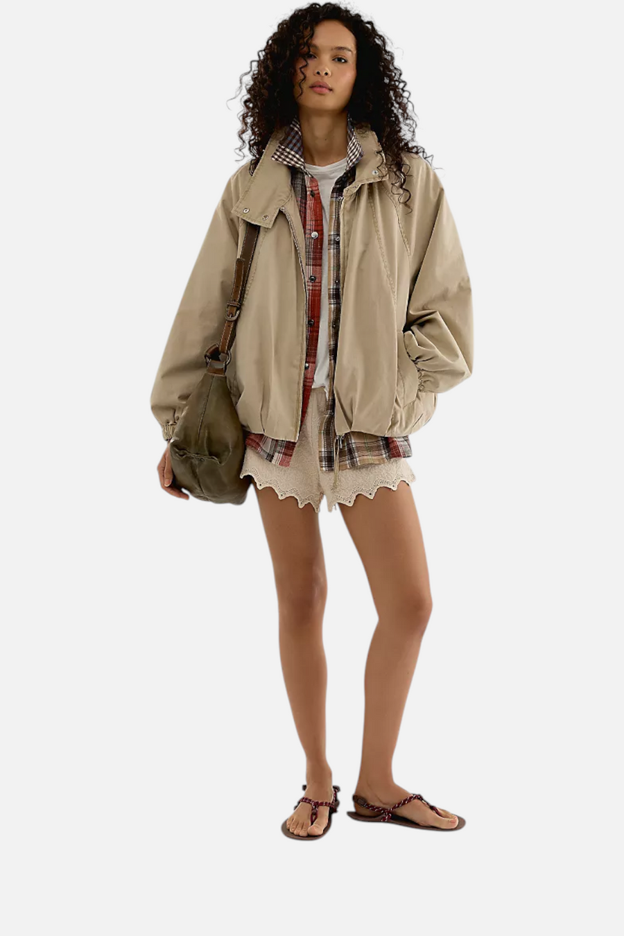 Free People Chelsea Jacket in Oatmeal – side view