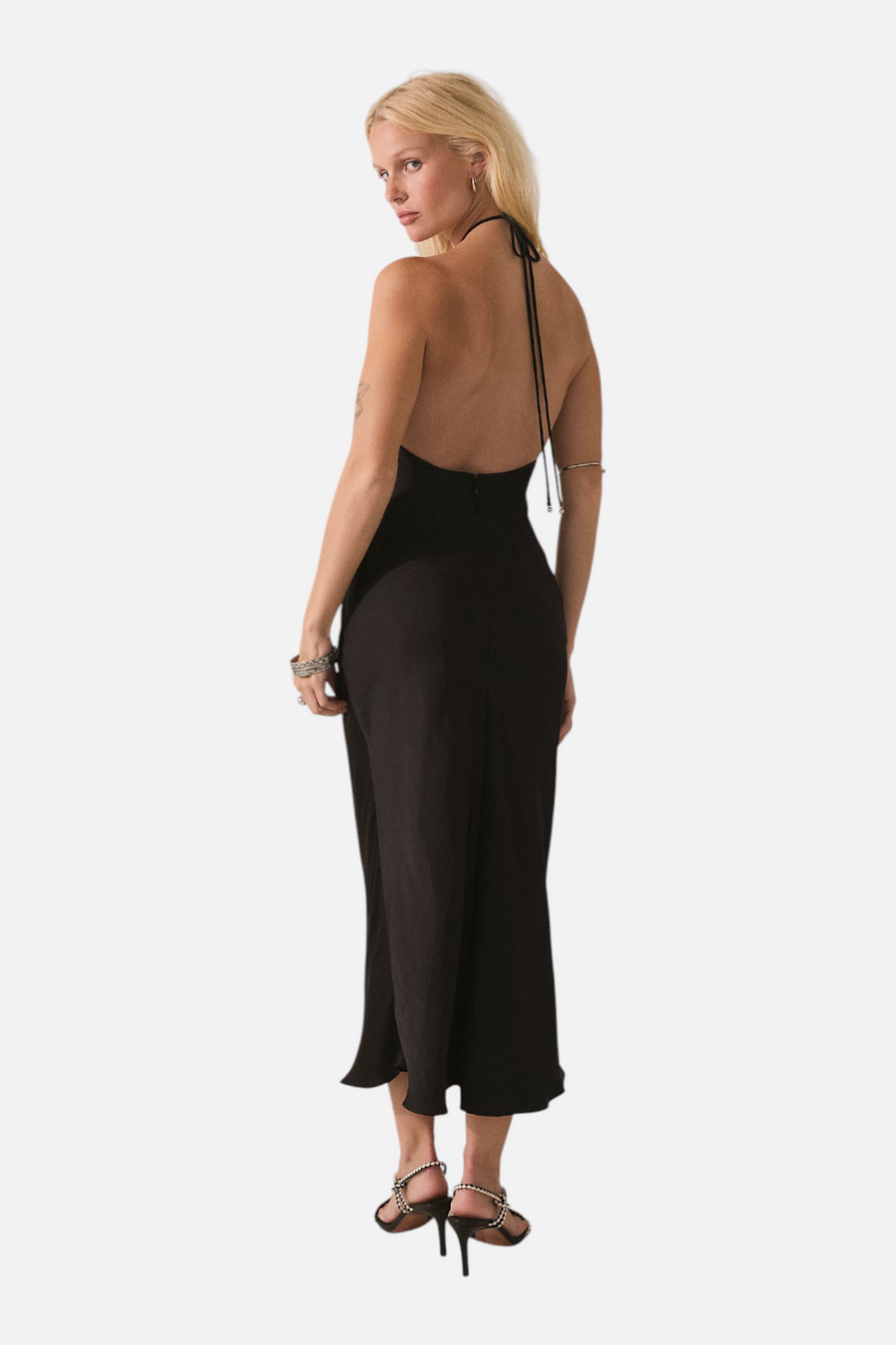 Free People Citrine Midi Dress in Raven Combo – side view