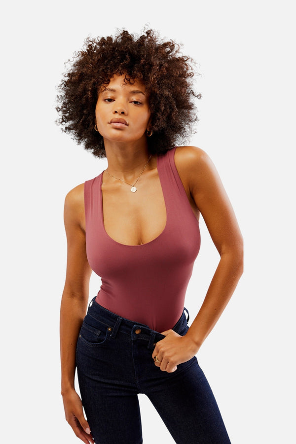 Free People Clean Lines Muscle Cami in Vintage Rosey