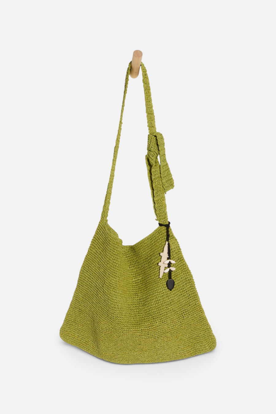 Free People Coastal Crush Straw Tote in Matcha – detail