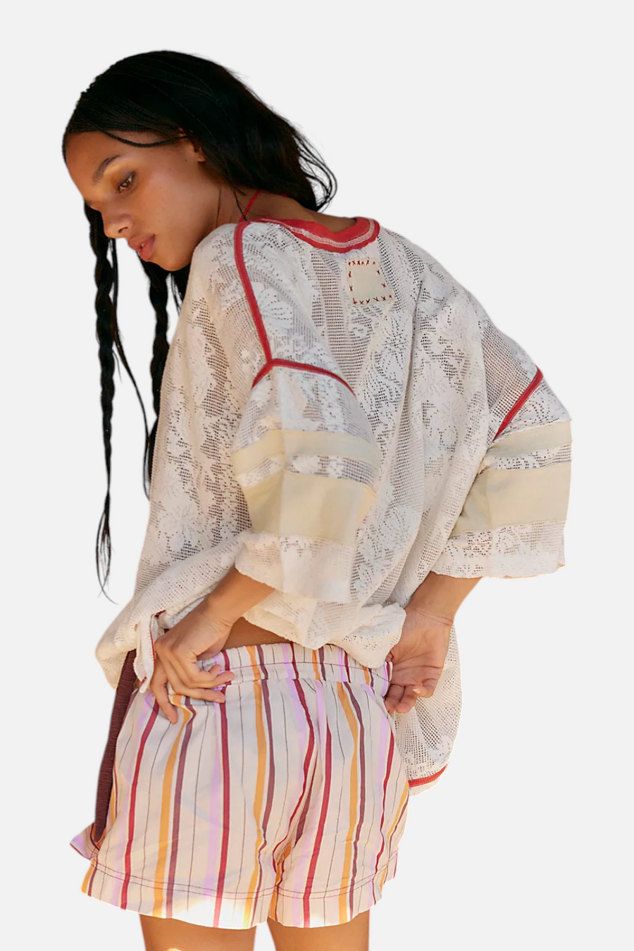 Free People Day To Day Mini Boxer in Tea Combo – back view