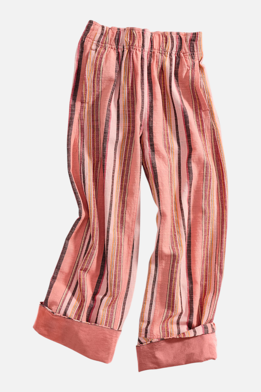 Free People Days End Solar Linen Stripe Pant in Soft Coral – alternate