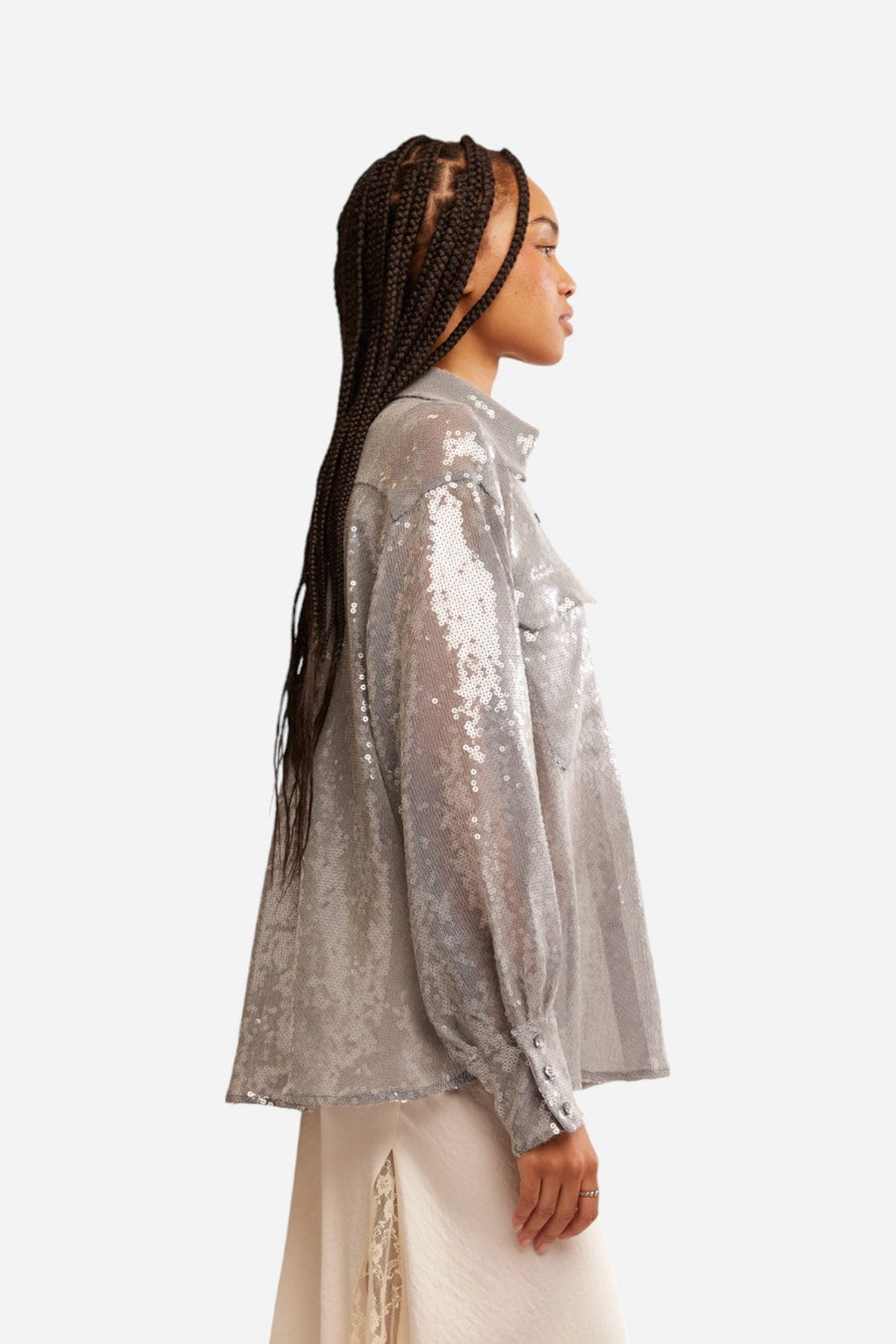 Free People Disco Margarita Button Down in Rocket – back view