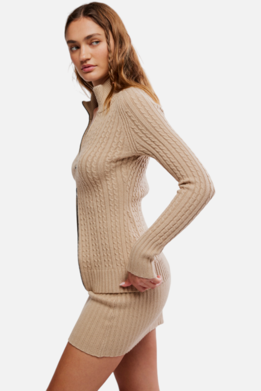 Free People Eliza Sweater Set in Smooth Stone – back view