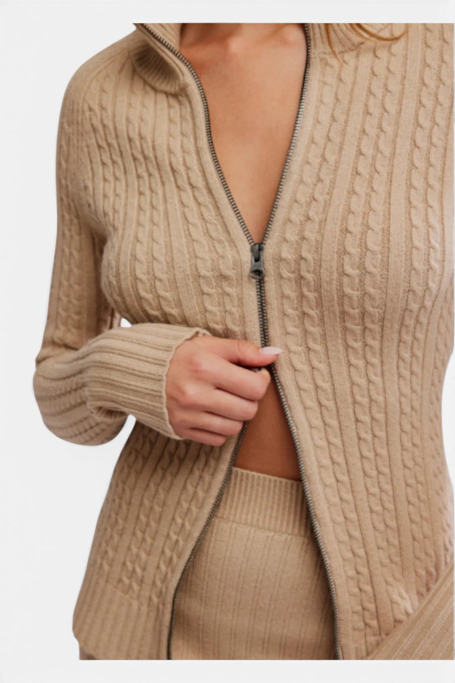 Free People Eliza Sweater Set in Smooth Stone – detail