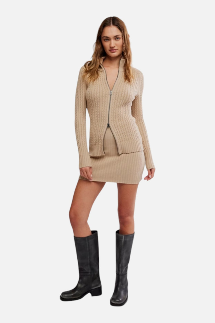 Free People Eliza Sweater Set in Smooth Stone – side view