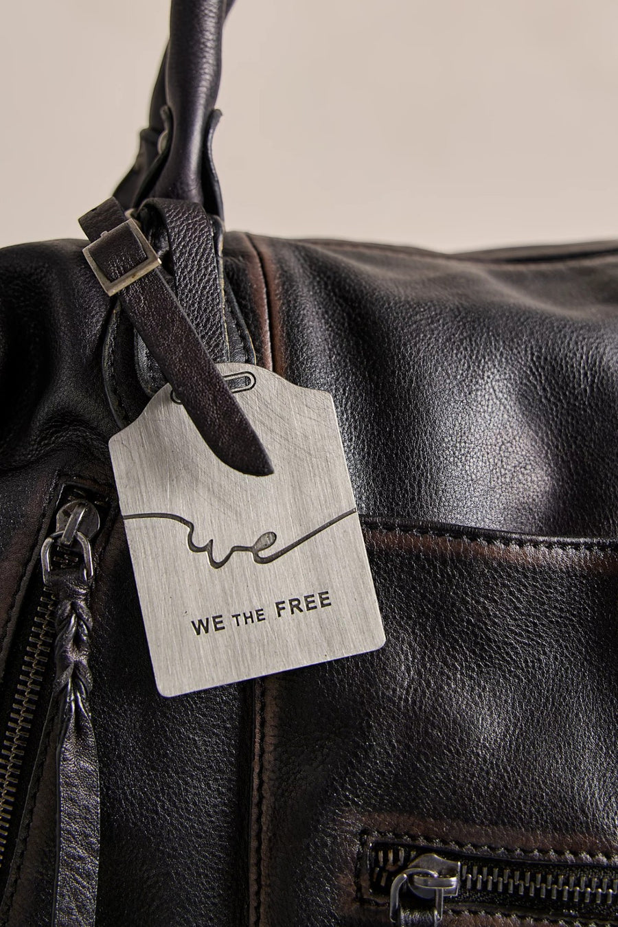 Free People Emerson leather tote in black, additional view.