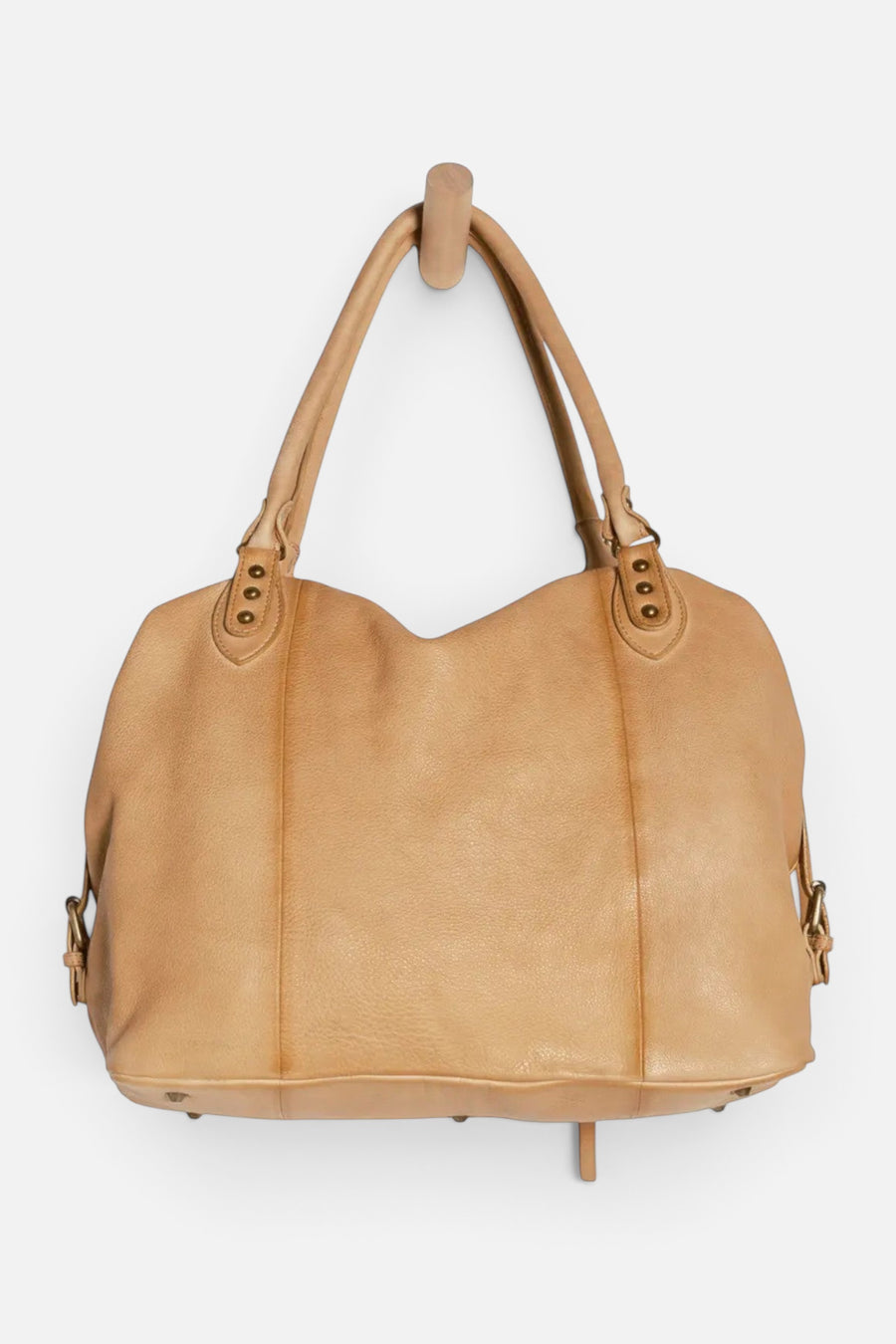 Free People Emerson Leather Tote in Italian Straw – flat lay