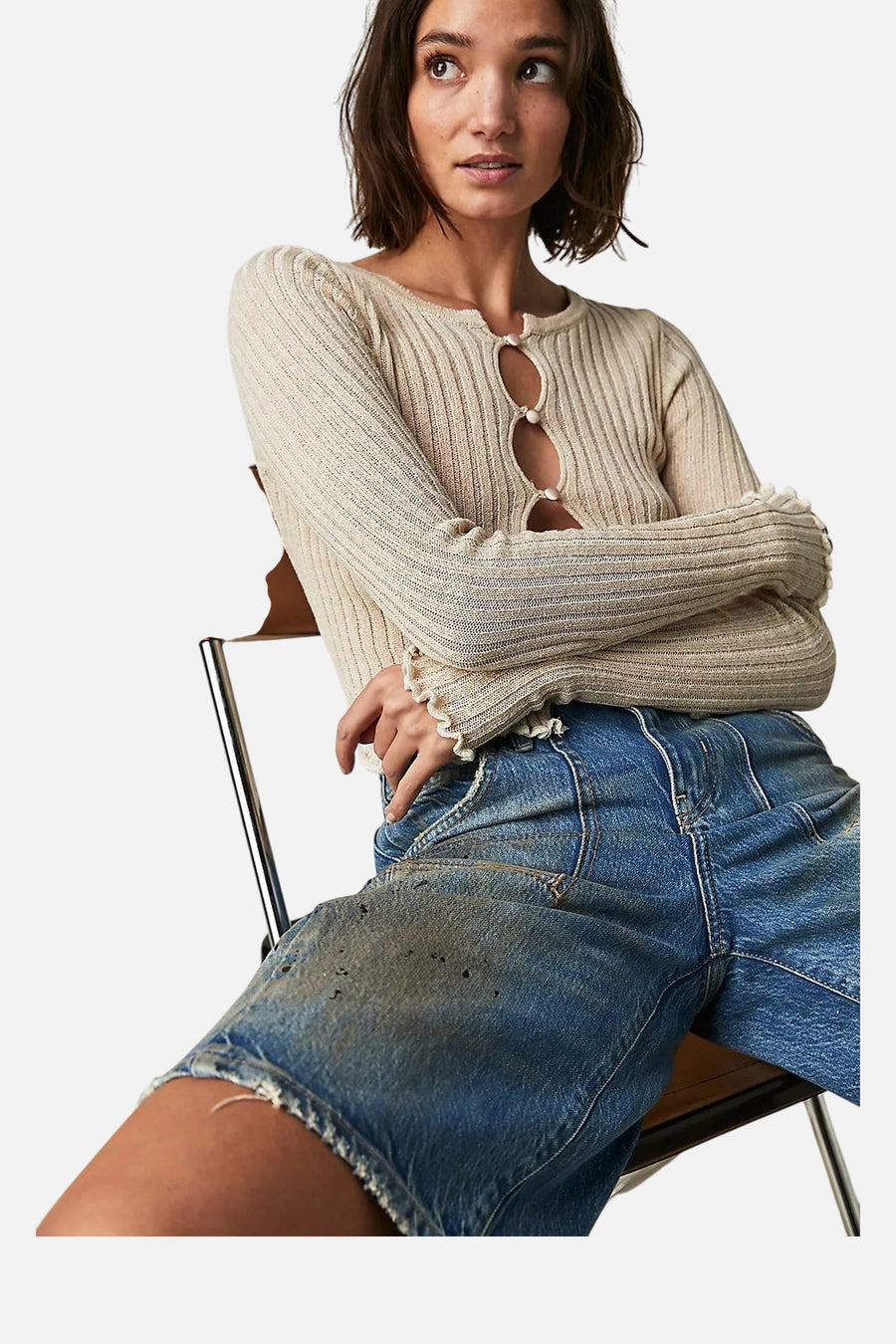 Free People Erica Cardi in Sand Dollar Combo – side view