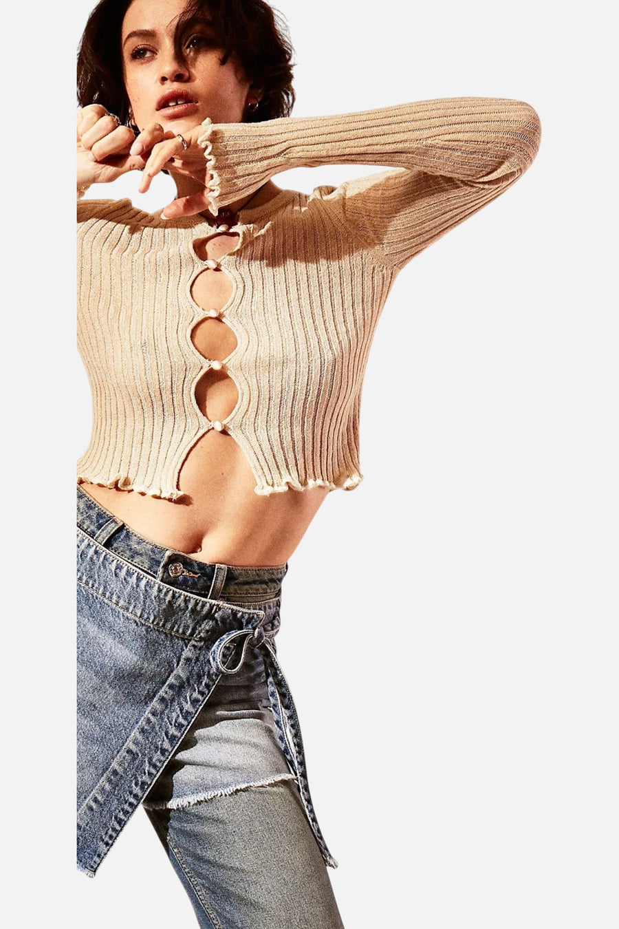 Free People Erica Cardi in Sand Dollar Combo – side view