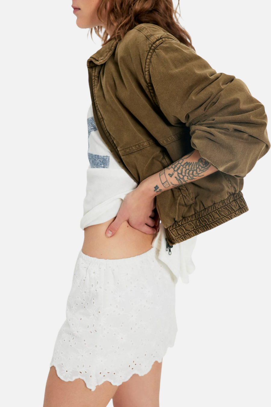 Free People Eyes On You Skort in Ivory – back view
