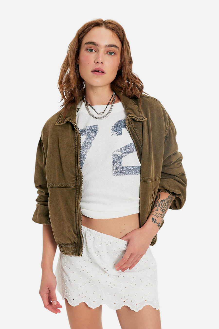Free People Eyes On You Skort in Ivory – front view