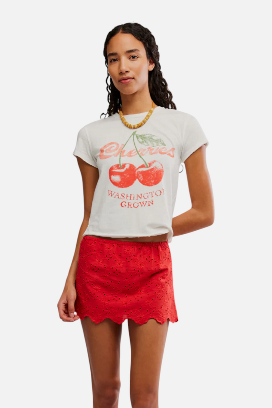 Free People Eyes On You Skort in Red – front view