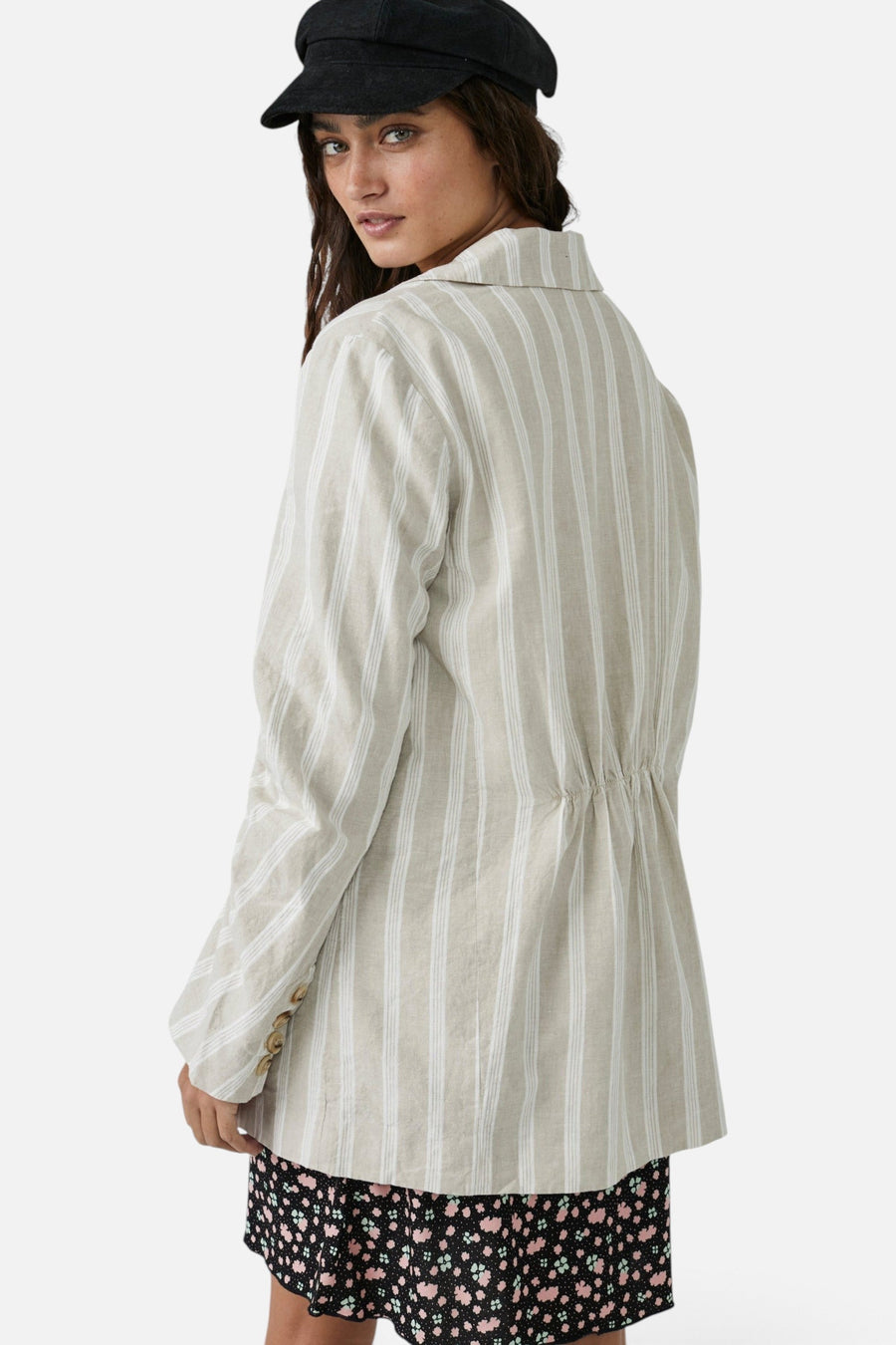 Free People Fern Blazer in Dusty Beige – side view