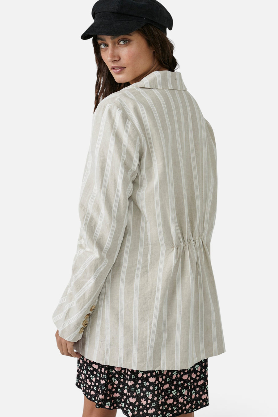 Free People Fern Blazer in Dusty Beige – side view
