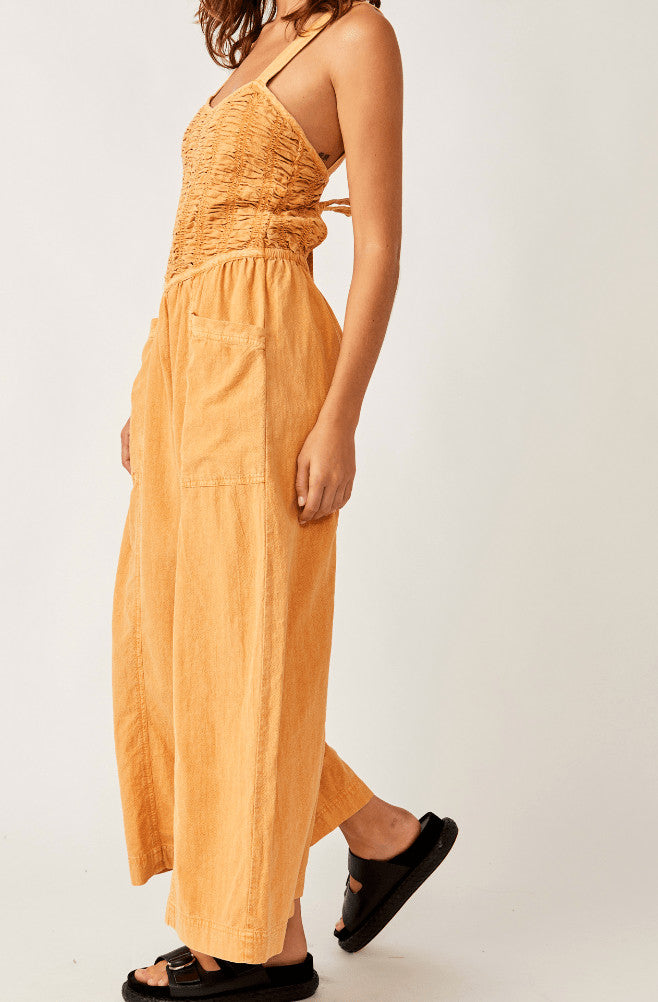 Free People Forever And Always Ruched One-Piece in Melo Pearl – detail