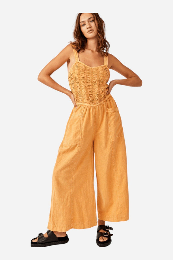 Free People Forever And Always Ruched One-Piece in Melo Pearl