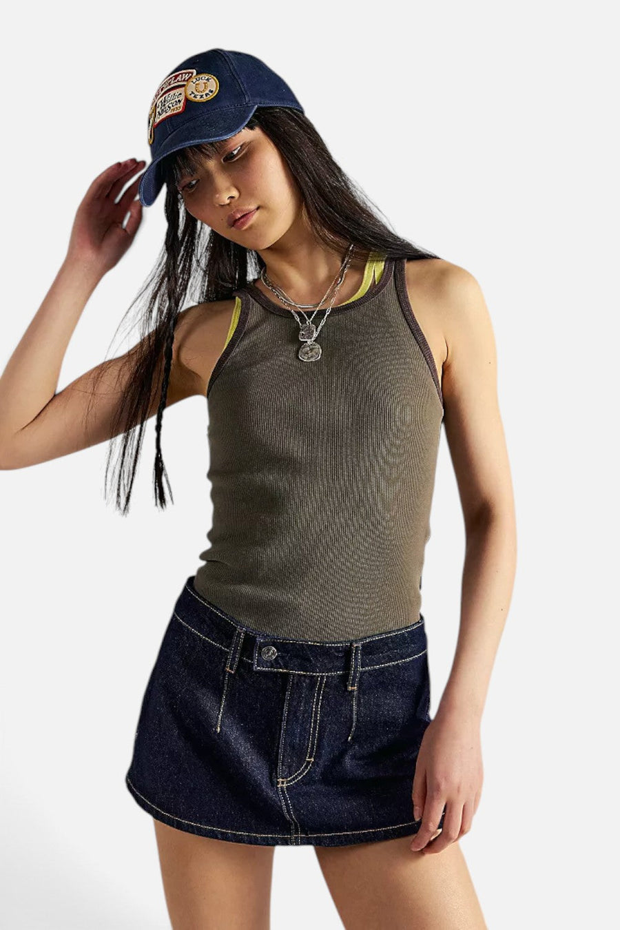 Free People Galivanting Peekaboo Skort in Rinse – front view