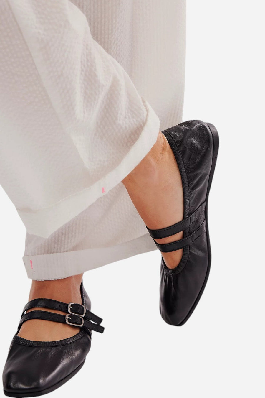 Free People Gemini Ballet Flat Black – flat lay