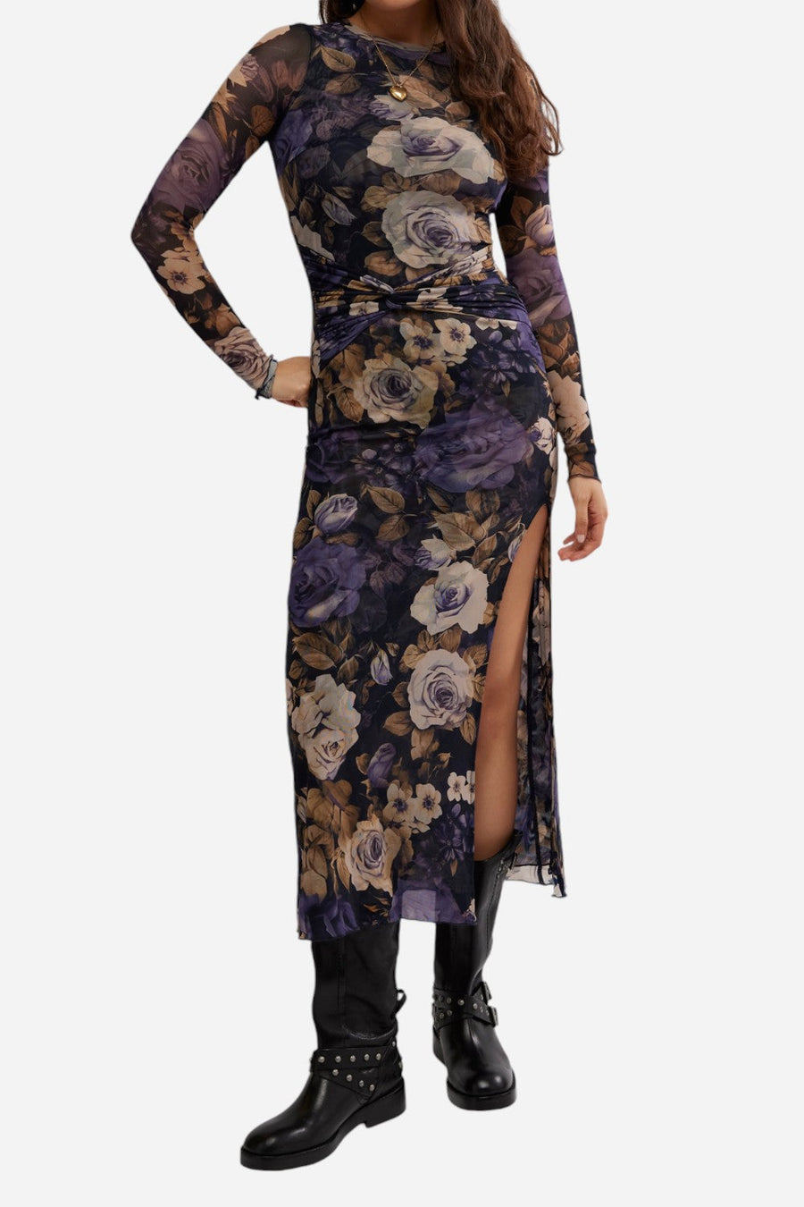 Free People Gianni Maxi in Denim Combo – detail